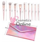 Pensule de Make-up 10 bucati Silver-Pink Profesionale MKB01